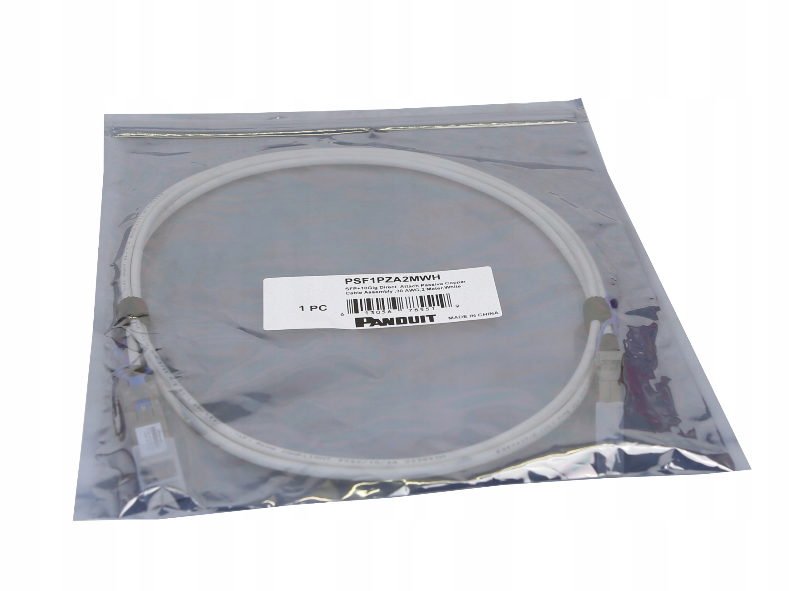 Panduit 10Gbit Sfp+ kabel 2m s přímým připojením, pasivní měděný, PSF1PZA2MWH, nový