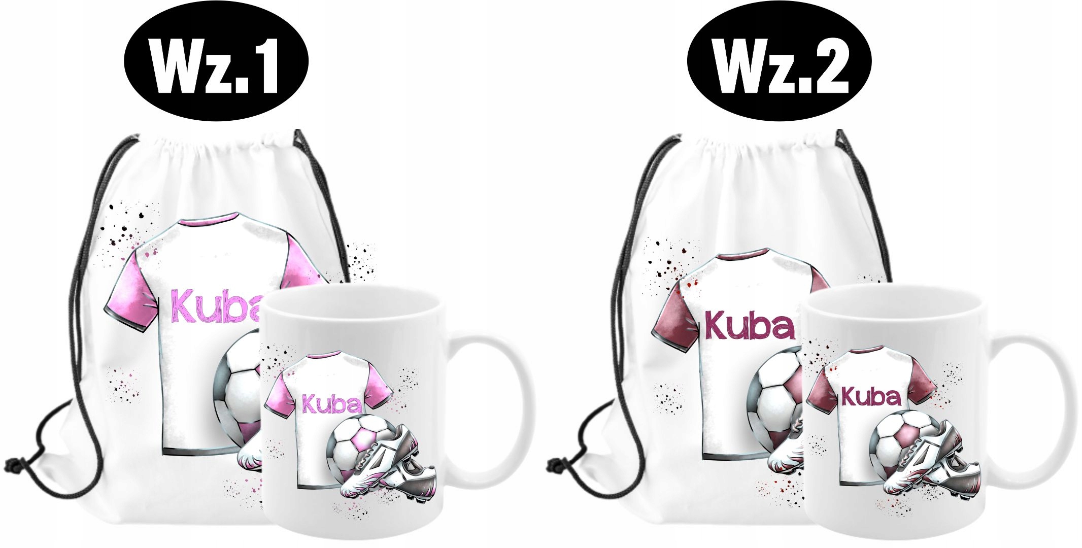 ZESTAW WOREK KUBEK DLA PIŁKARZA TWOJE IMIĘ Stan opakowania oryginalne