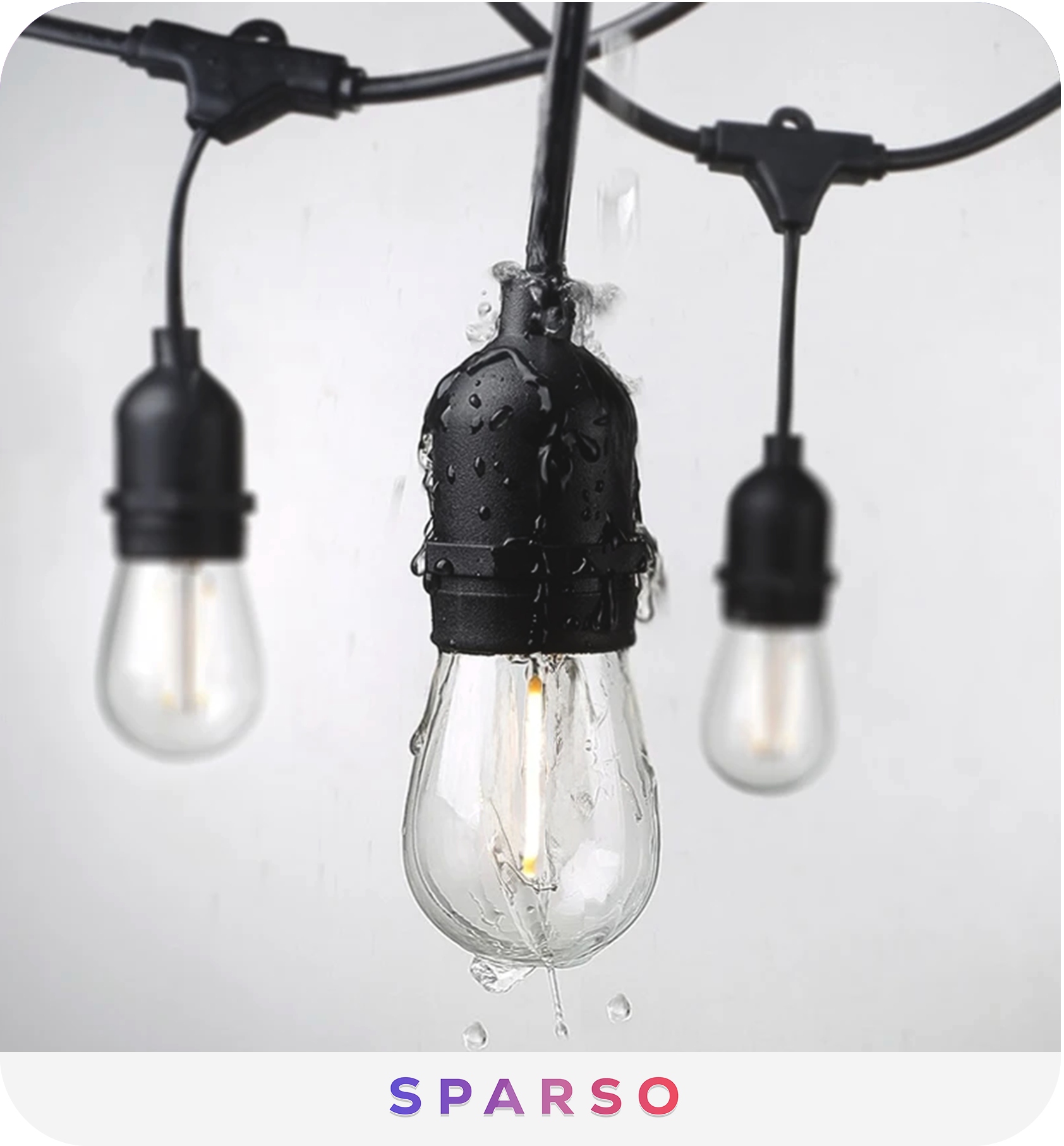 GIRLANDA OGRODOWA LED 20m Lampki Świetlna Łańcuch WODOODPORNA 21x Żarówki Zasilanie sieciowe