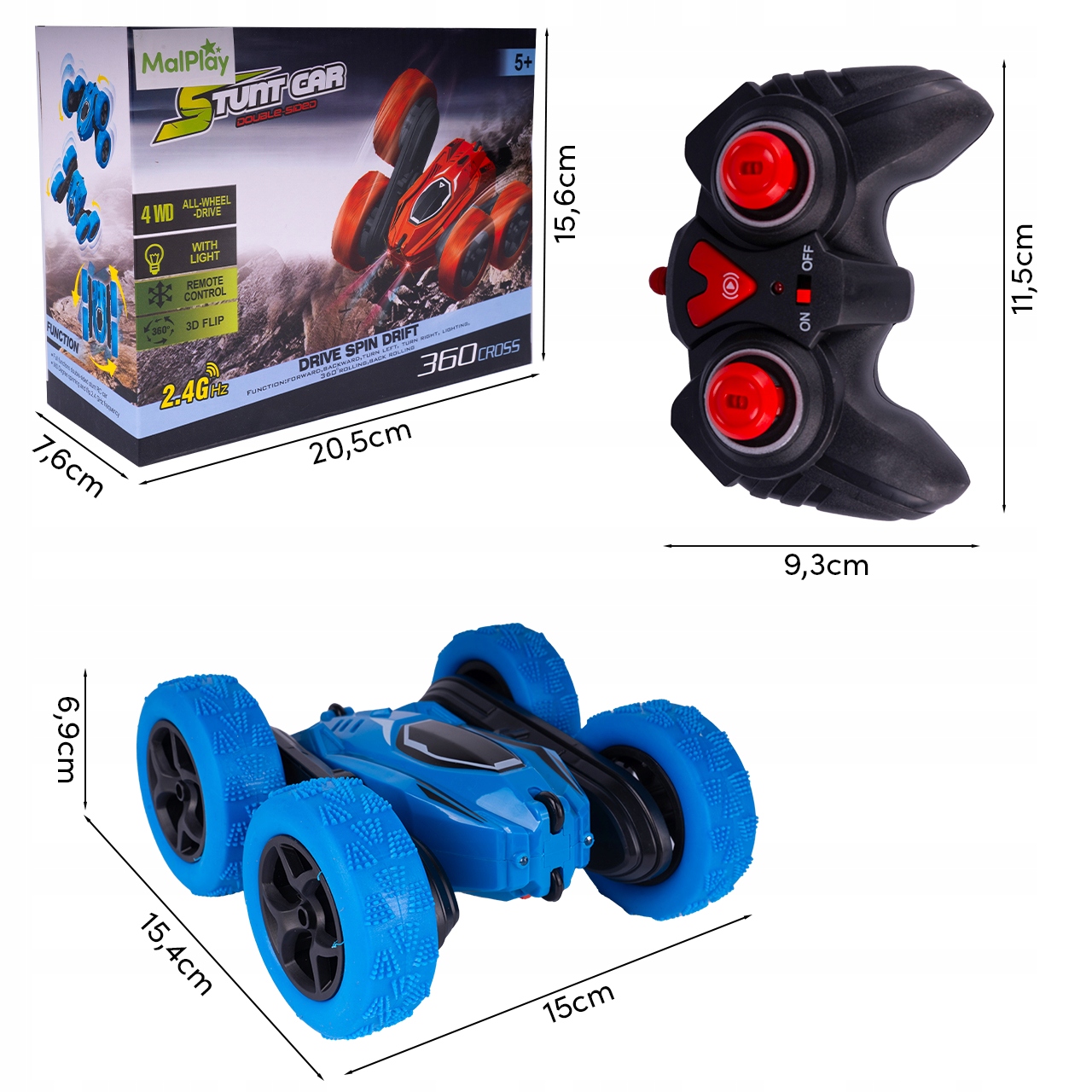 SAMOCHÓD TWISTER 360 ZDALNIE STEROWANY AKROBATA KASKADER AUTO LED PILOT RC EAN (GTIN) 5901924239024