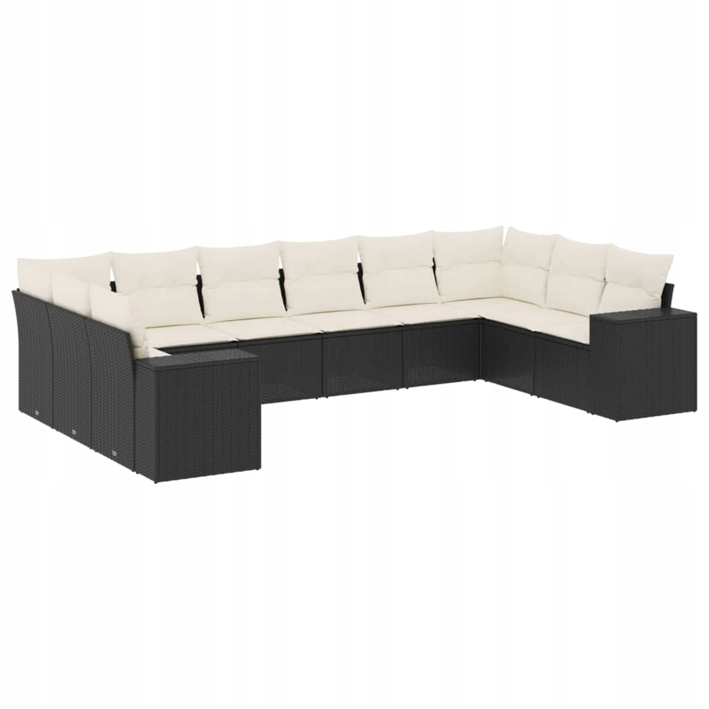 Set zahradního nábytku plast vidaXL černý 10 el.