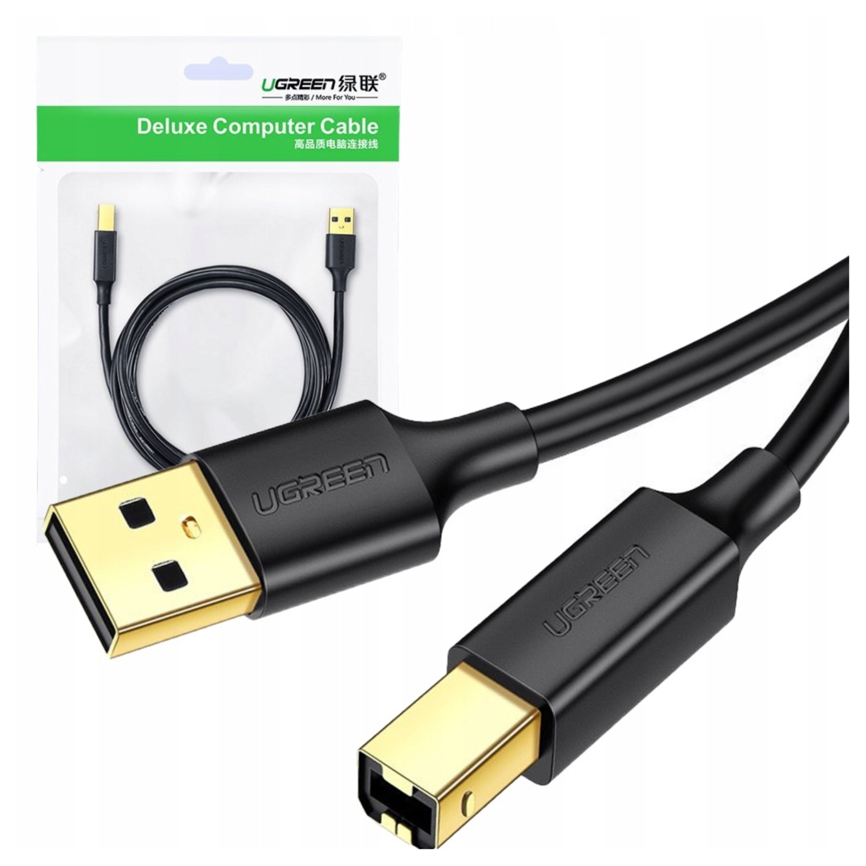 Ugreen Kabel Usb 2.0 A-b Do Drukarki 1.5M Do Komputera Z Pozłacanym Złączem
