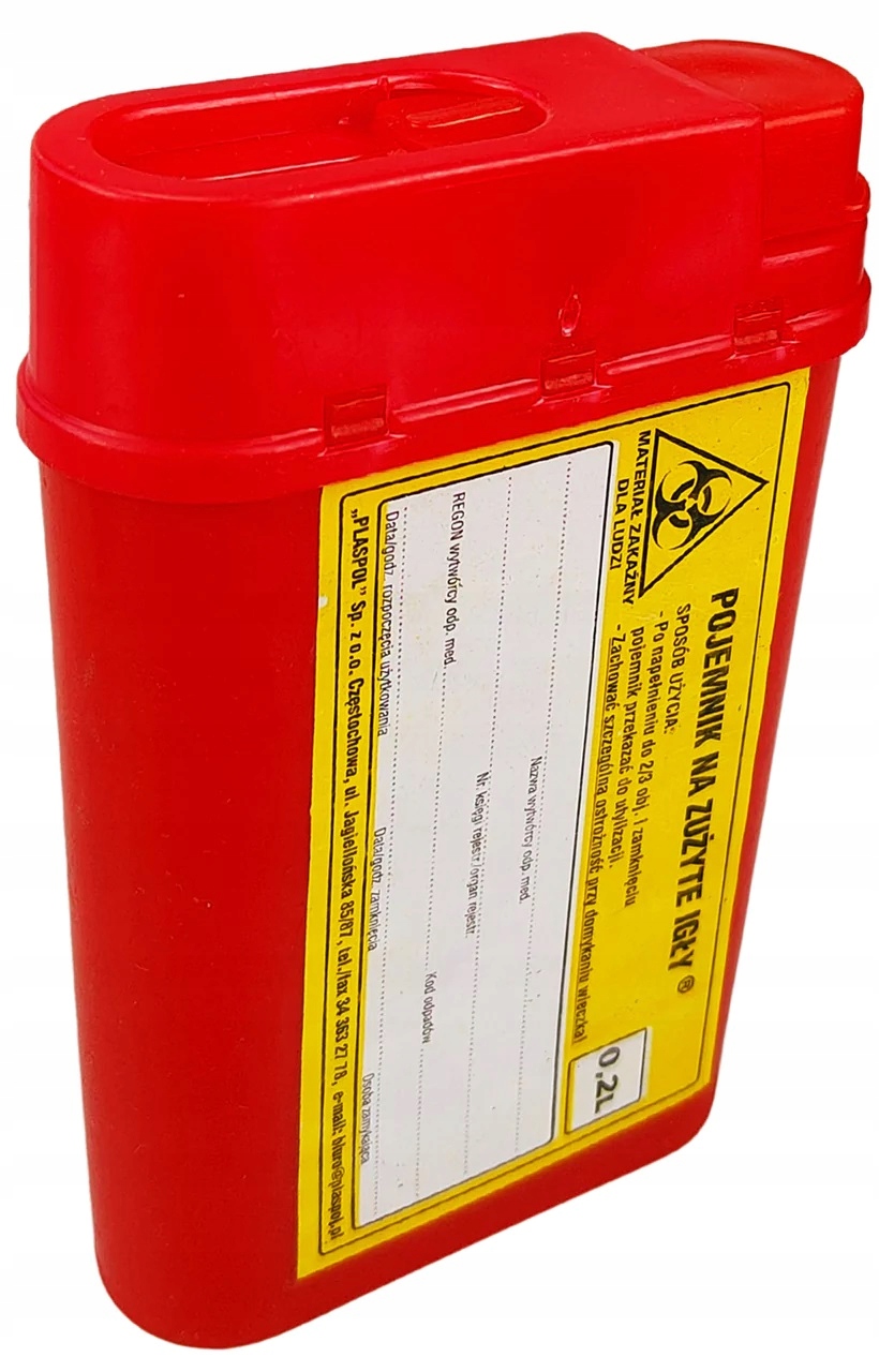 

Pojemnik na odpady medyczne skażone igły 200ml