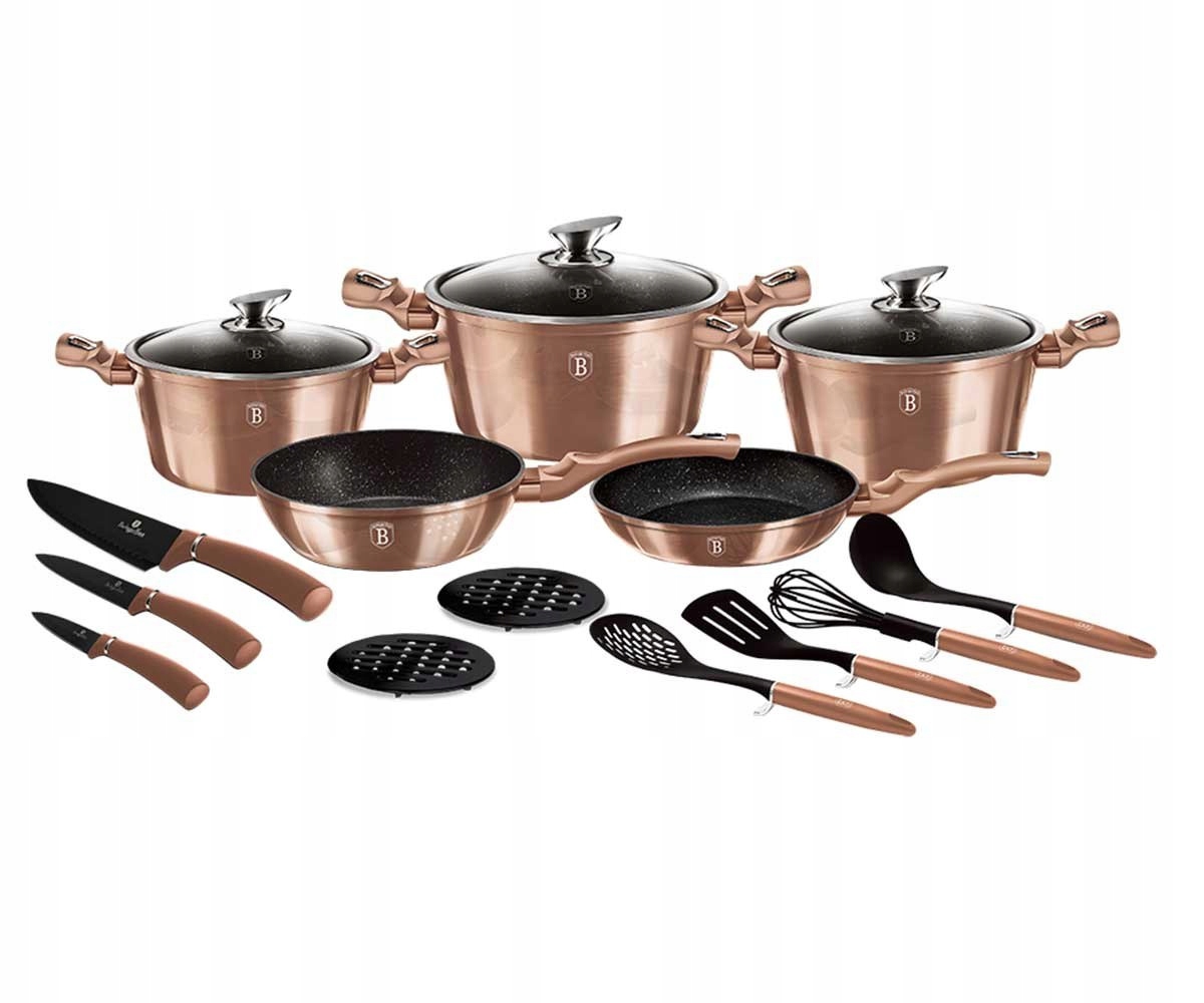 Súprava Hrncov Berlinger Haus BH-6161 Rose Gold 17 Elem.