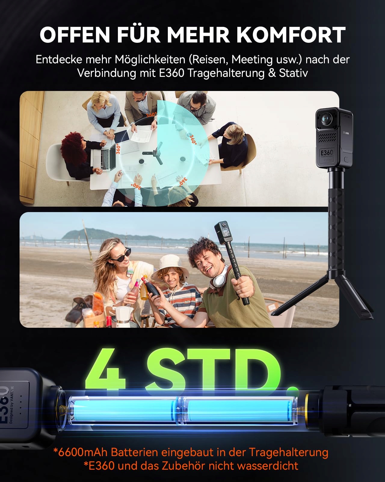 VANTRUE E360 Kamera Samochodowa 5.2K 360° HDR GPS WiFi Parkowanie — miniatura 9