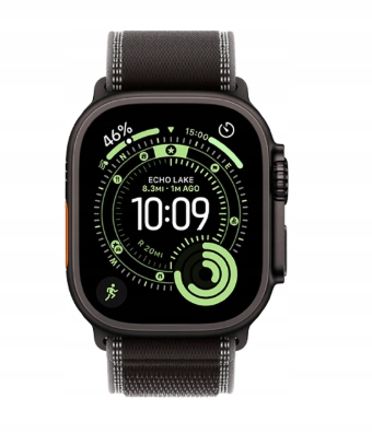 Apple Watch Ultra 3 49mm Czarny (Czarny Pasek Tekstylny M/L)
