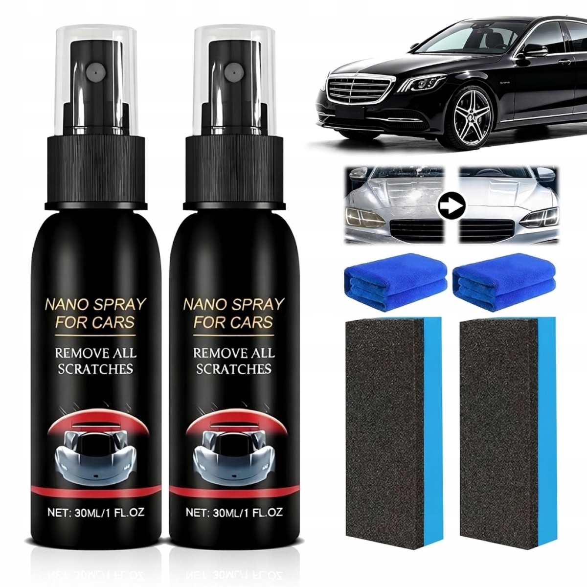 Nano spray do naprawy zarysowań samochodowych Nano spray do naprawy 2Szt