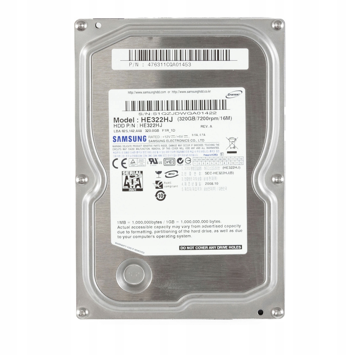 Samsung SpinPoint F1 Raid 320GB 7.2K 16MB Sata II 3.5'' HE322HJ