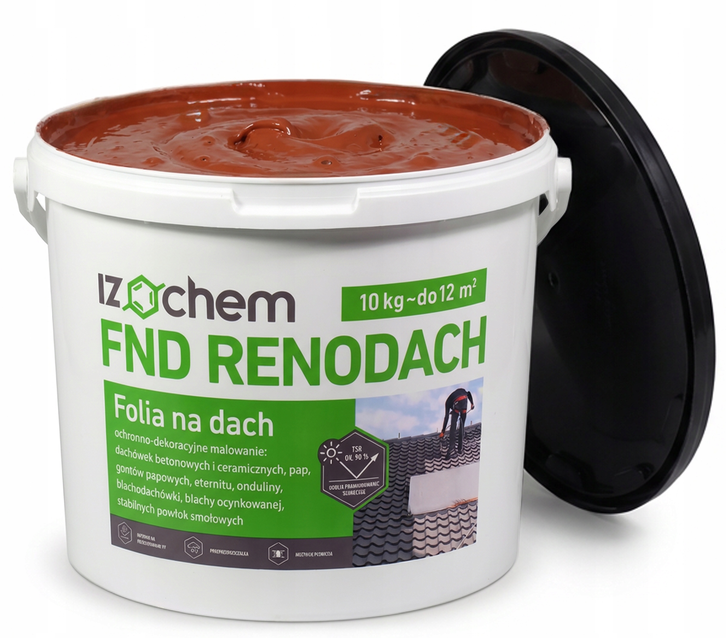 Izochem Fnd Renodach 10 Kg Cihelná Červeň Fólie Tekutá Lepenka Na Renovaci Střech