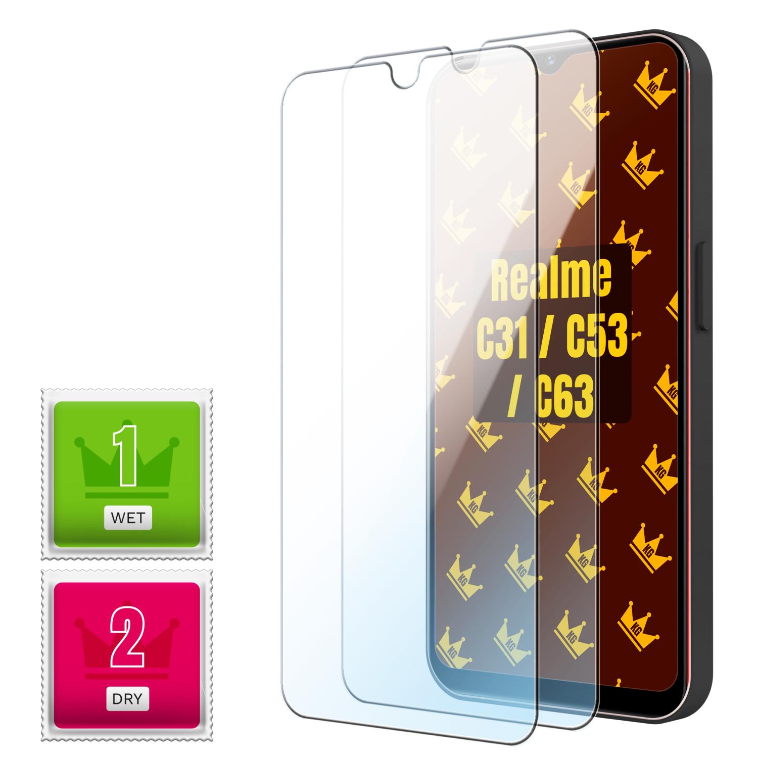 2-PAK Szkło Hartowane Do Realme C31 C53 C63 (Płaskie, 9H, Szybka, 2.5D)