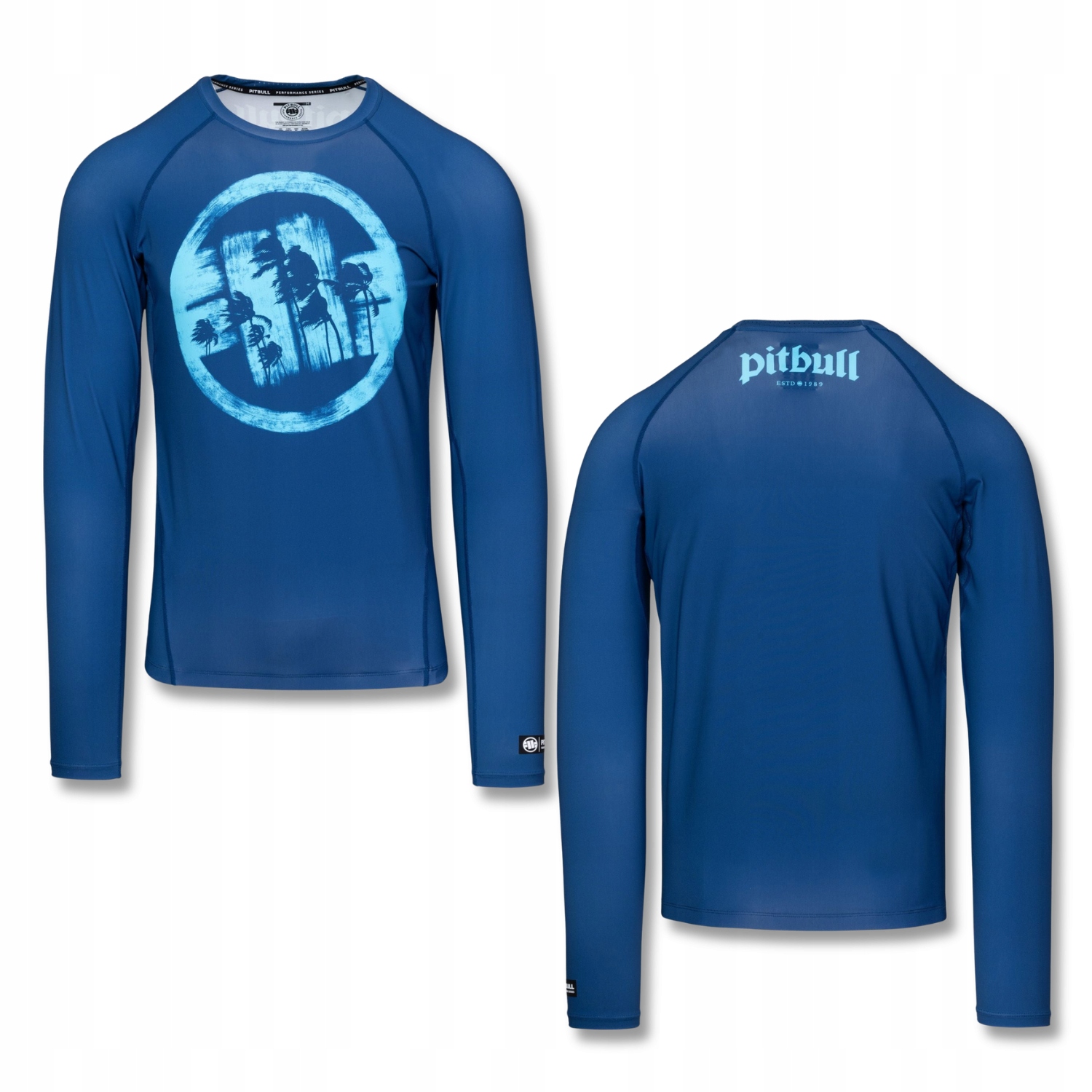 Rashguard longsleeve pánský Pitbull – technické sportovní tričko Logo Palms