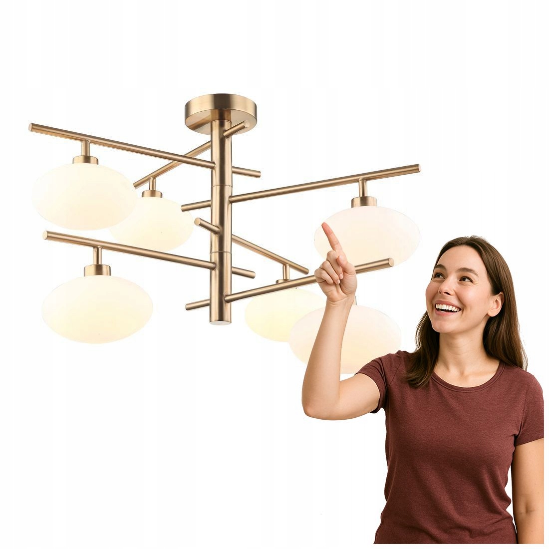 Moderní Stropní svítidlo Fiorenzo 6x25W, mosaz Italux