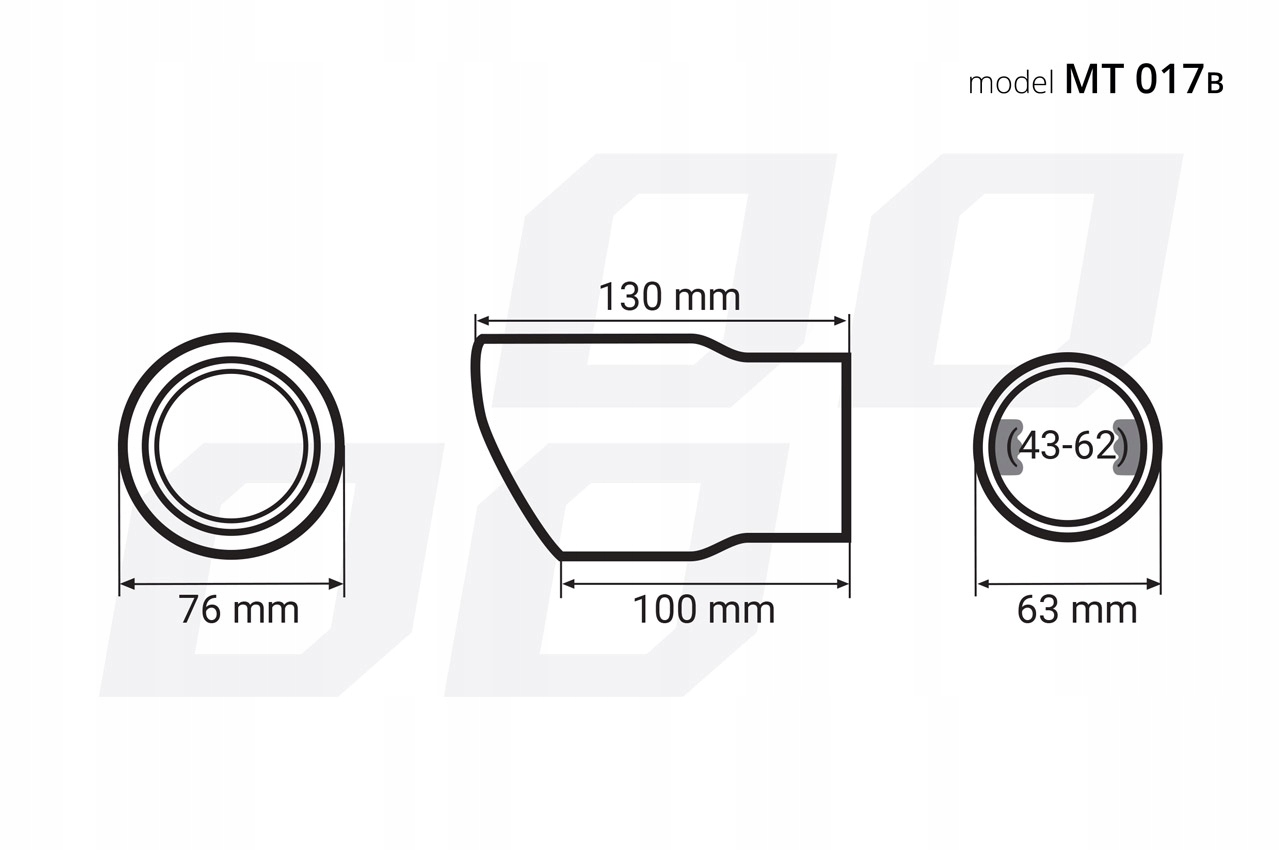 Końcówka wydechu tłumika czarna stal nierdzewna Producent części Amio