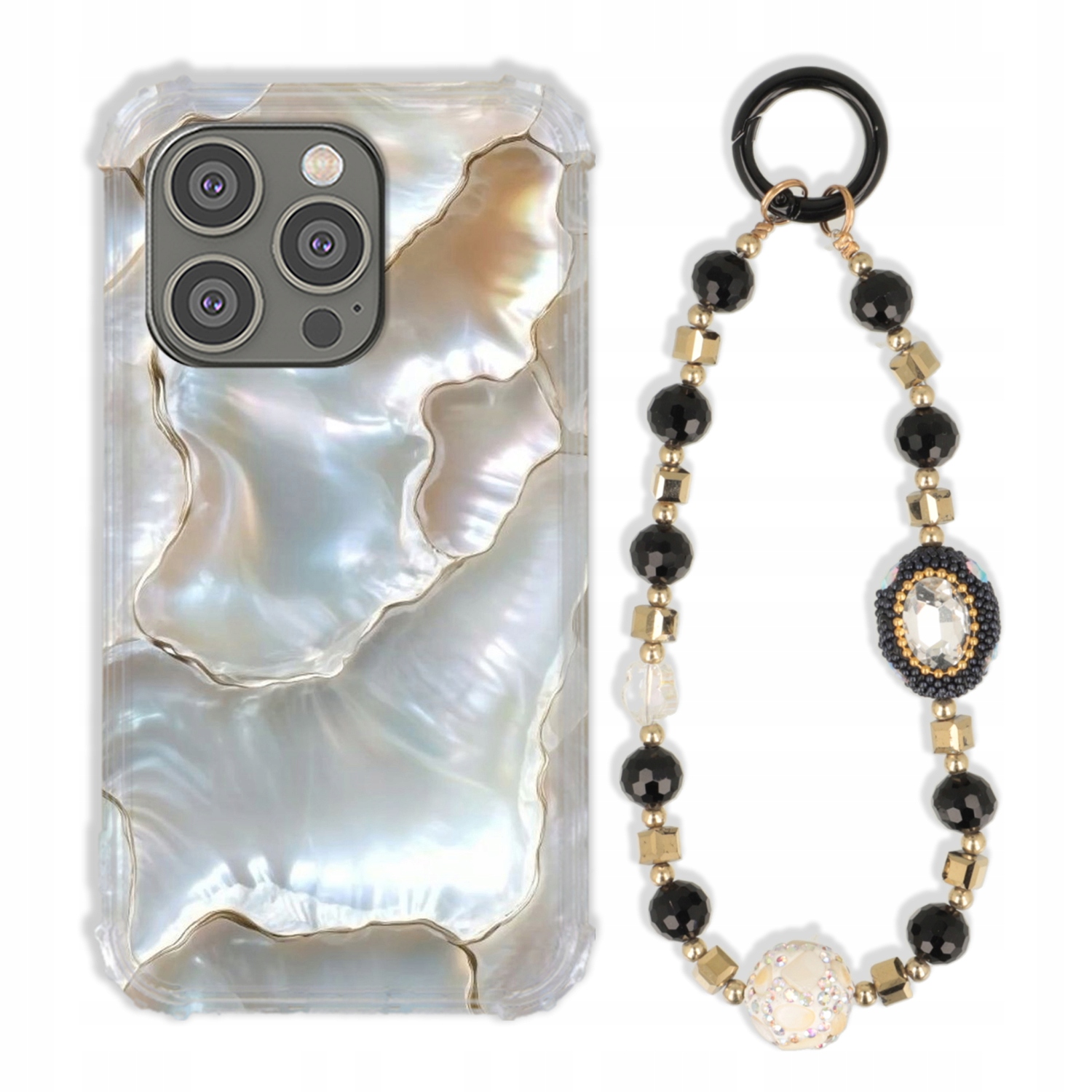 Puzdro Na Iphone 14 Pro Case Antishock Zirkóny Čierno Zlaté|odolné|pevné