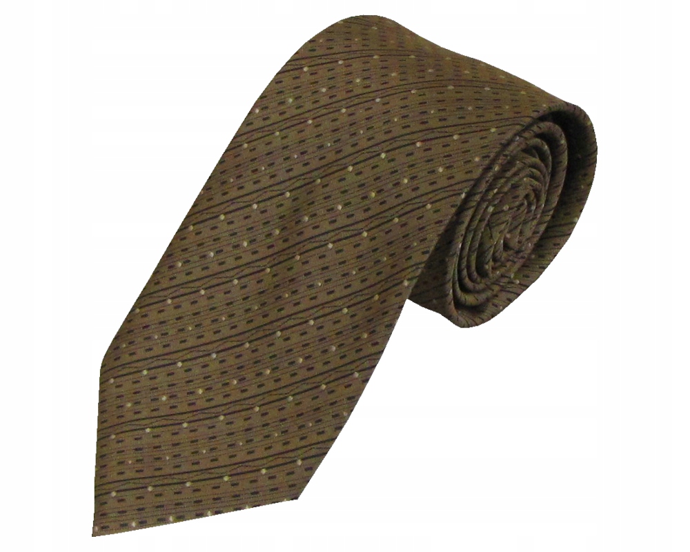 KRAWAT MĘSKI KLASYCZNY ELEGANCKI BRĄZOWY K87