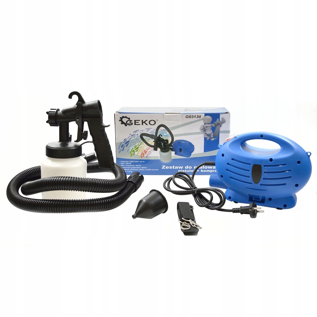 Sada kompresorových pistolí Geko G03130 650W 800 ml 3-4 Psi 230V