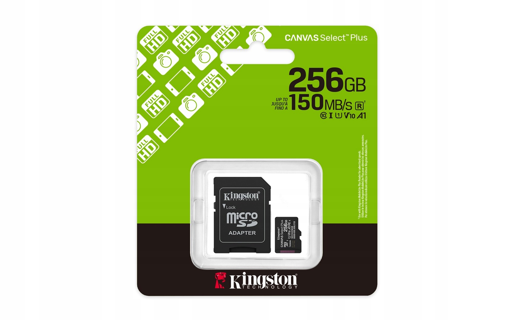 Kingston Canvas Select Plus Gen3 micro Sdxc 256GB Adapter 150MB/s