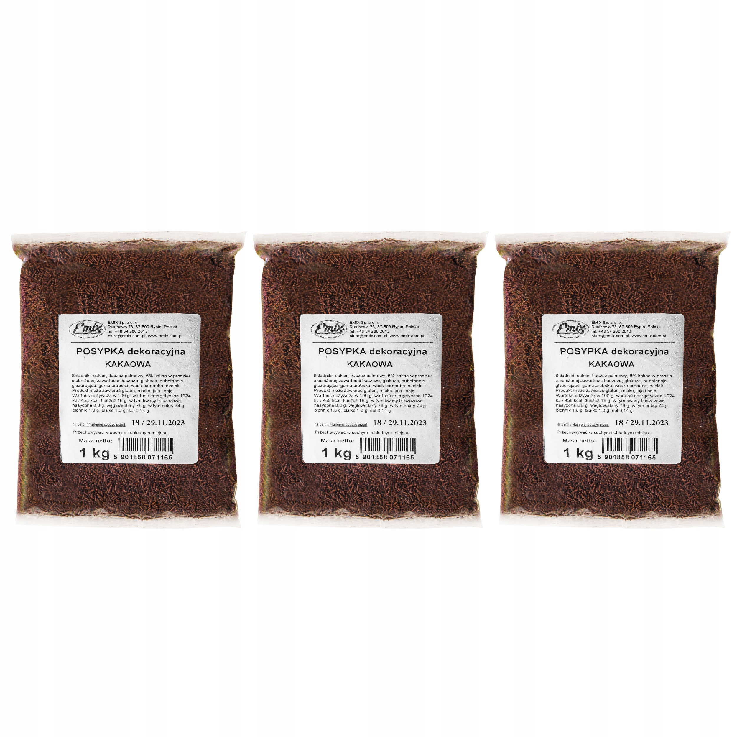 Posypka Cukrowa do lodów Kakaowe 3kg Pałeczki Cukrowe mix dekoracja tortów