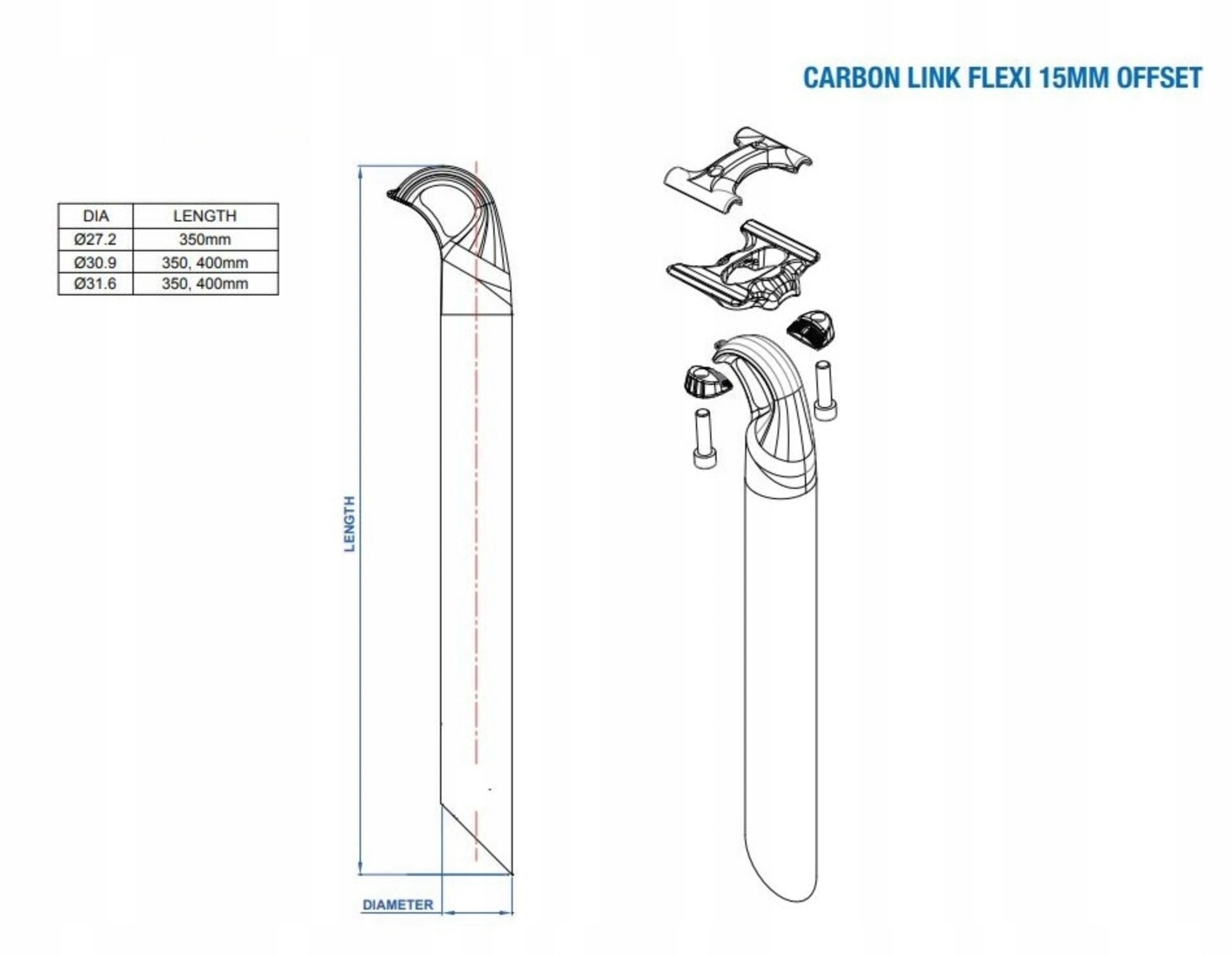 Sztyca sztywna Ritchey Superlogic Link 27,2 mm x 350 mm Model Superlogic Link