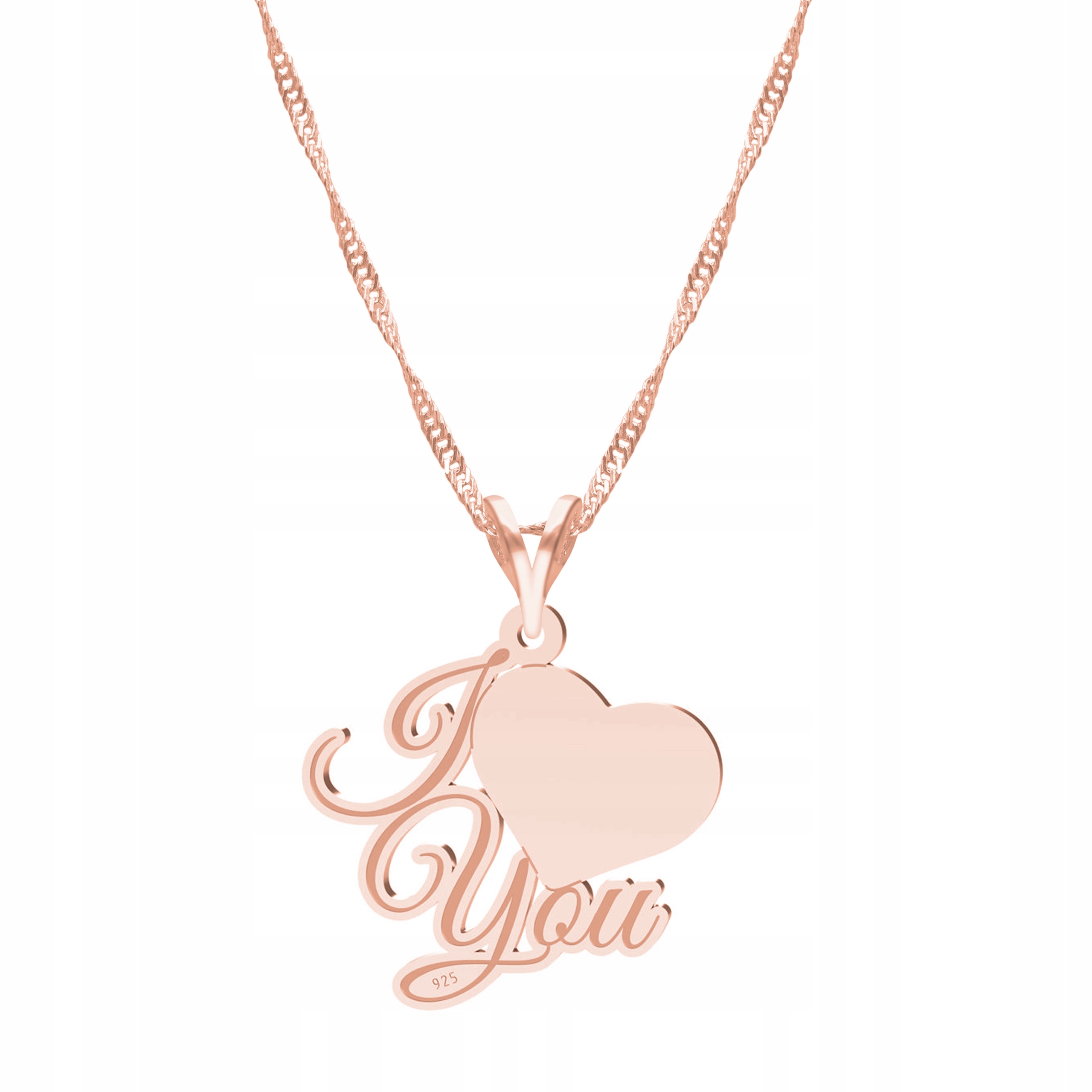 Řetízek zlatý náhrdelník 925 I Love You