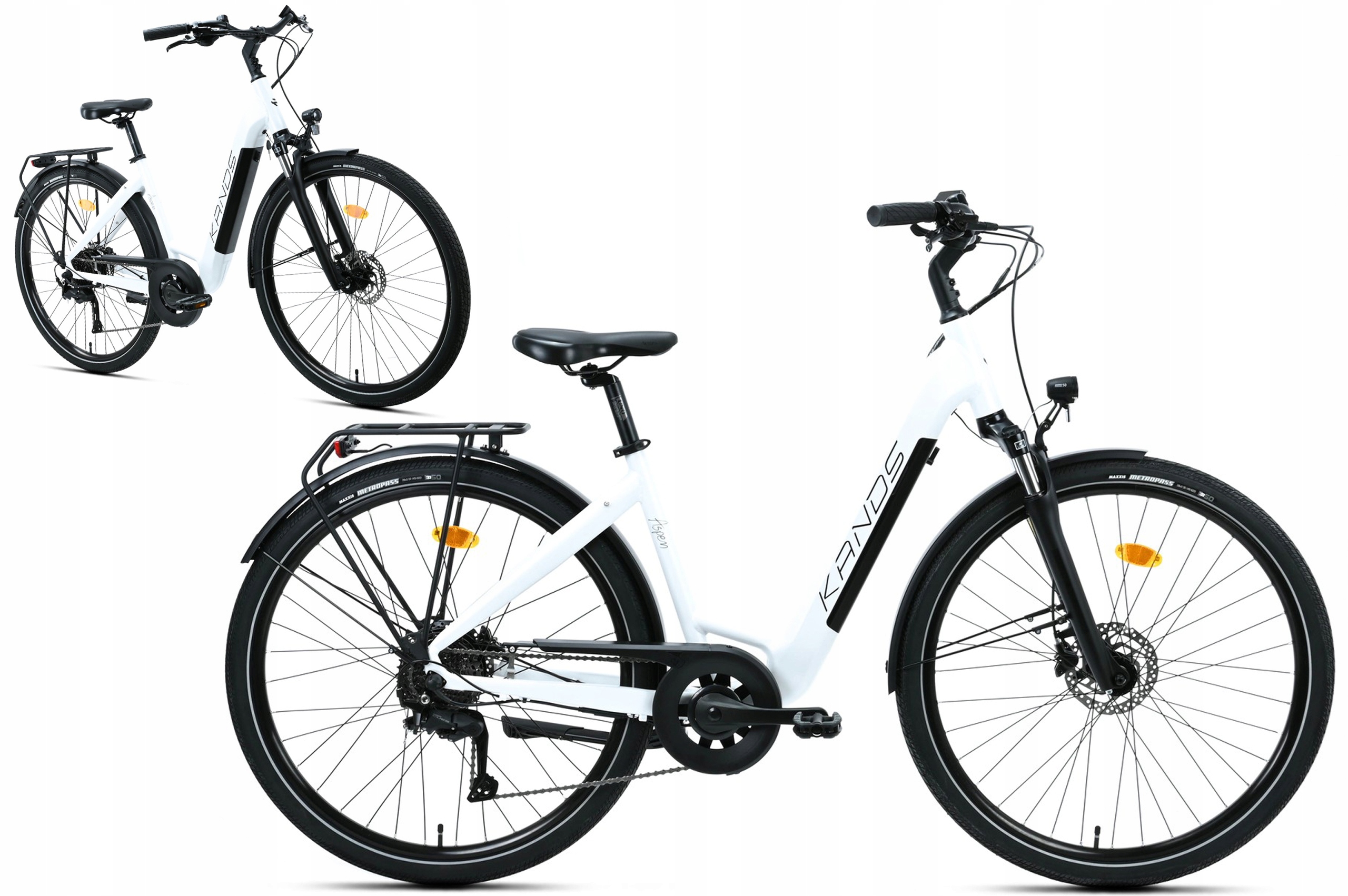 Rower trekkingowy Elektryczny E-bike 28" Kands Aspen rama 18" biały R26