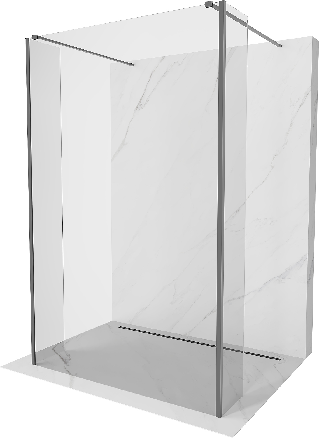 Mexen Kioto Ścianka Prysznicowa Wolnostojąca 105x30x30 Gun Metal