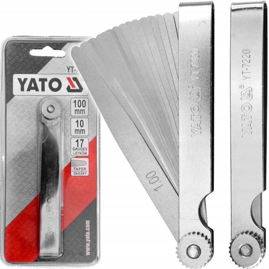 Yato Szczelinomierz 100mm 17 listków 0,02-1 mm