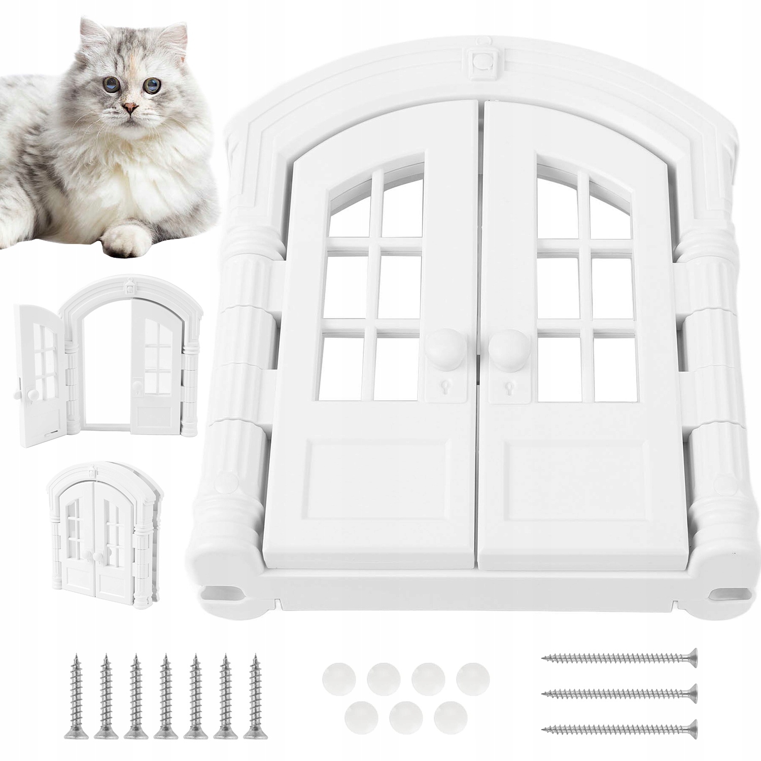 Levně Dvířka Pro Kočky S Bezpečnostním Zámkem A Bezpečnostním Průchodem Pro Mazlíčka 17,9 CM