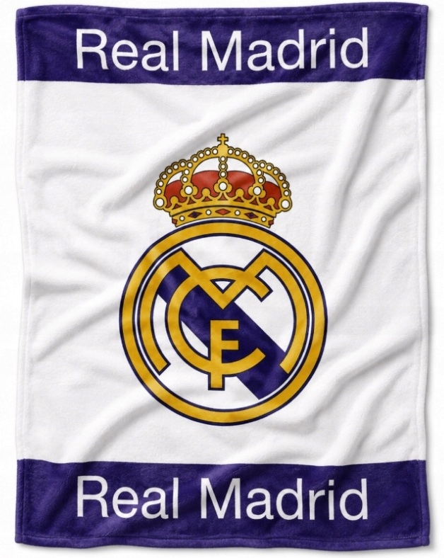 Real Madryt Koc Flanelowy Narzuta 130x160 cm Real Madrid