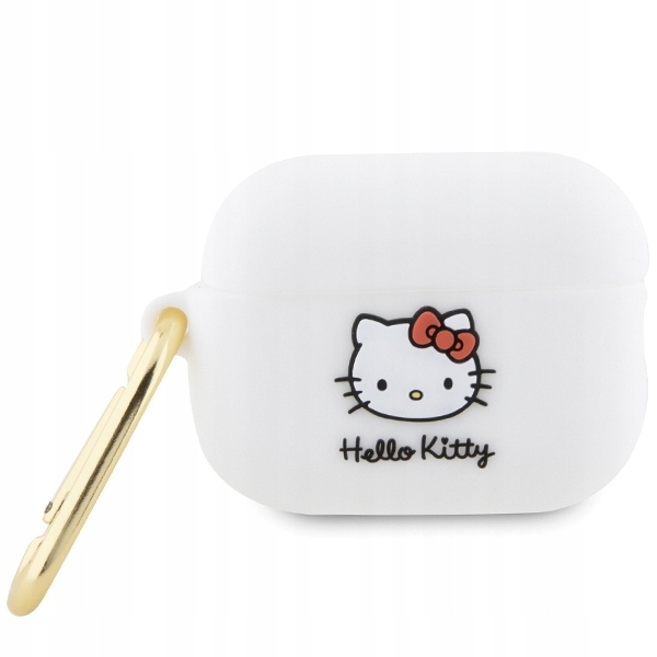 Pokrowiec na AirPods Pro 2 Hello Kitty 3D Biały silikonowy design