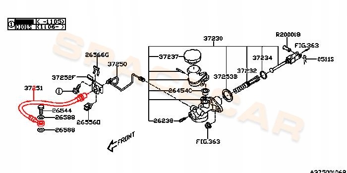SUBARU LEGACY OUTBACK PRZEWÓD WYSPRZĘGLIKA OE Typ samochodu Samochody osobowe