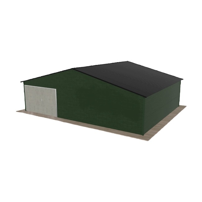 Plechová garáž 9x7 m jednopolohová, dvouspádová, zelená