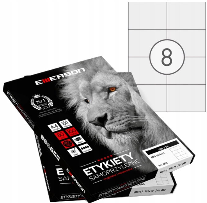 

Etykiety samoprzylepne A4 Emerson 100 ark 105x74