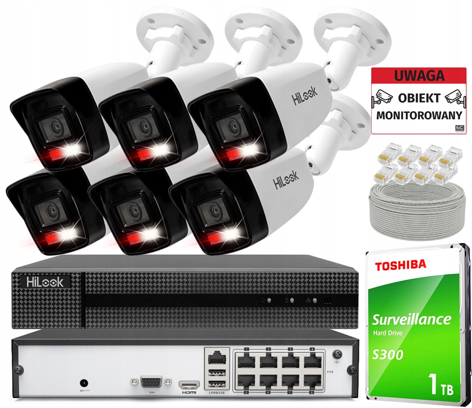 Ip monitorování 6x Kamera IPCAM-B4-30DL 4Mpx Dual Light Ir/led Detekce Apka