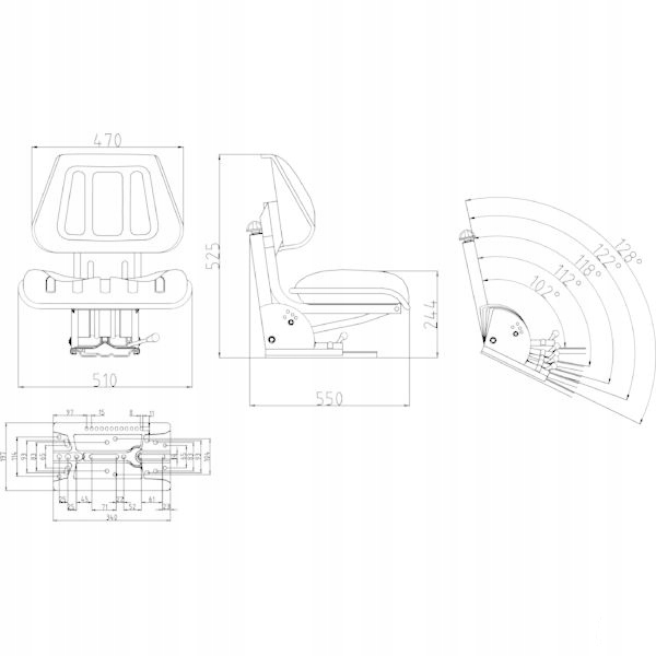 KTS21000GP1 - Сплит-сиденье ECO Ursus c-330 C-360