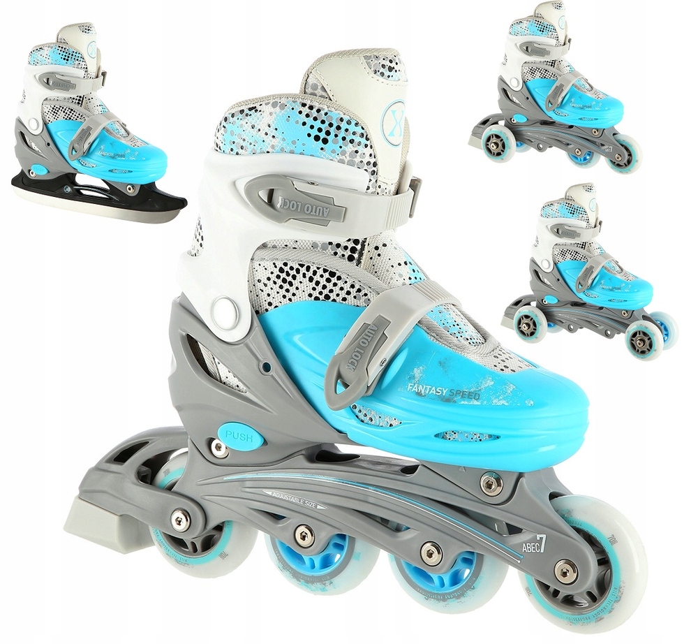 4w1 Łyżworolki Rolki Wrotki Rekreacyjne Z Regulacją Dla Dziecka Nils 31-34