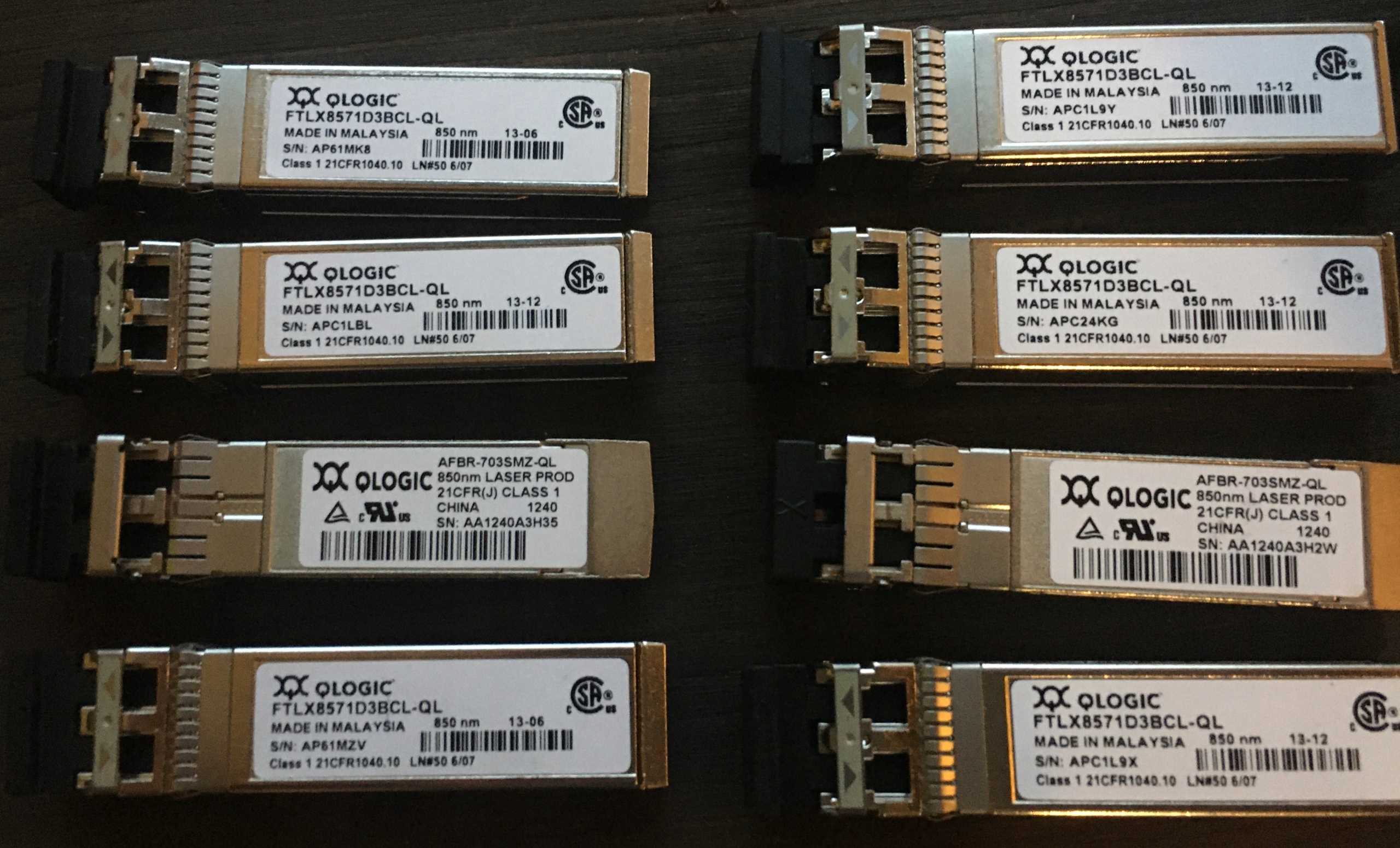 8x 10Gb SFP+ 10GBase-SR QLogic