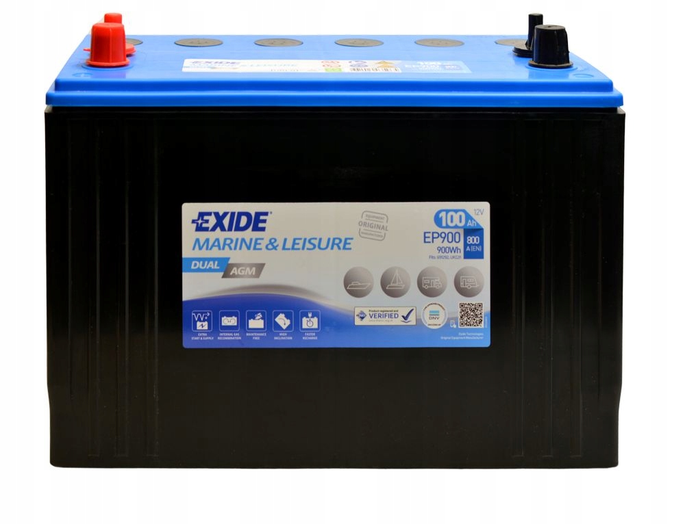 EXIDE DUAL AGM EP900 100Ah 800A L+ Lewy Plus EP 900