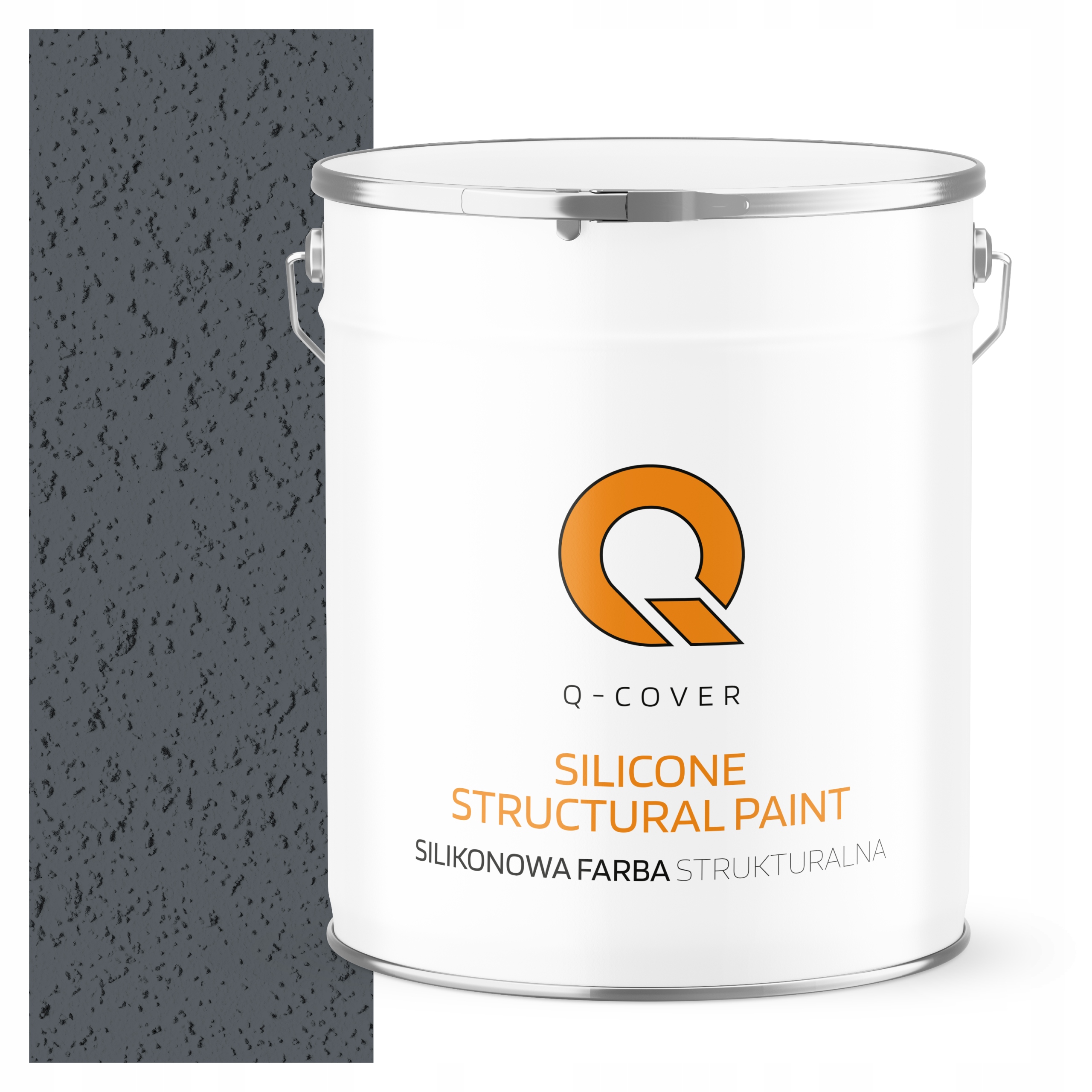 Štruktúrovaná fasádna silikónová fasádna farba 5L sivá grafitová F256