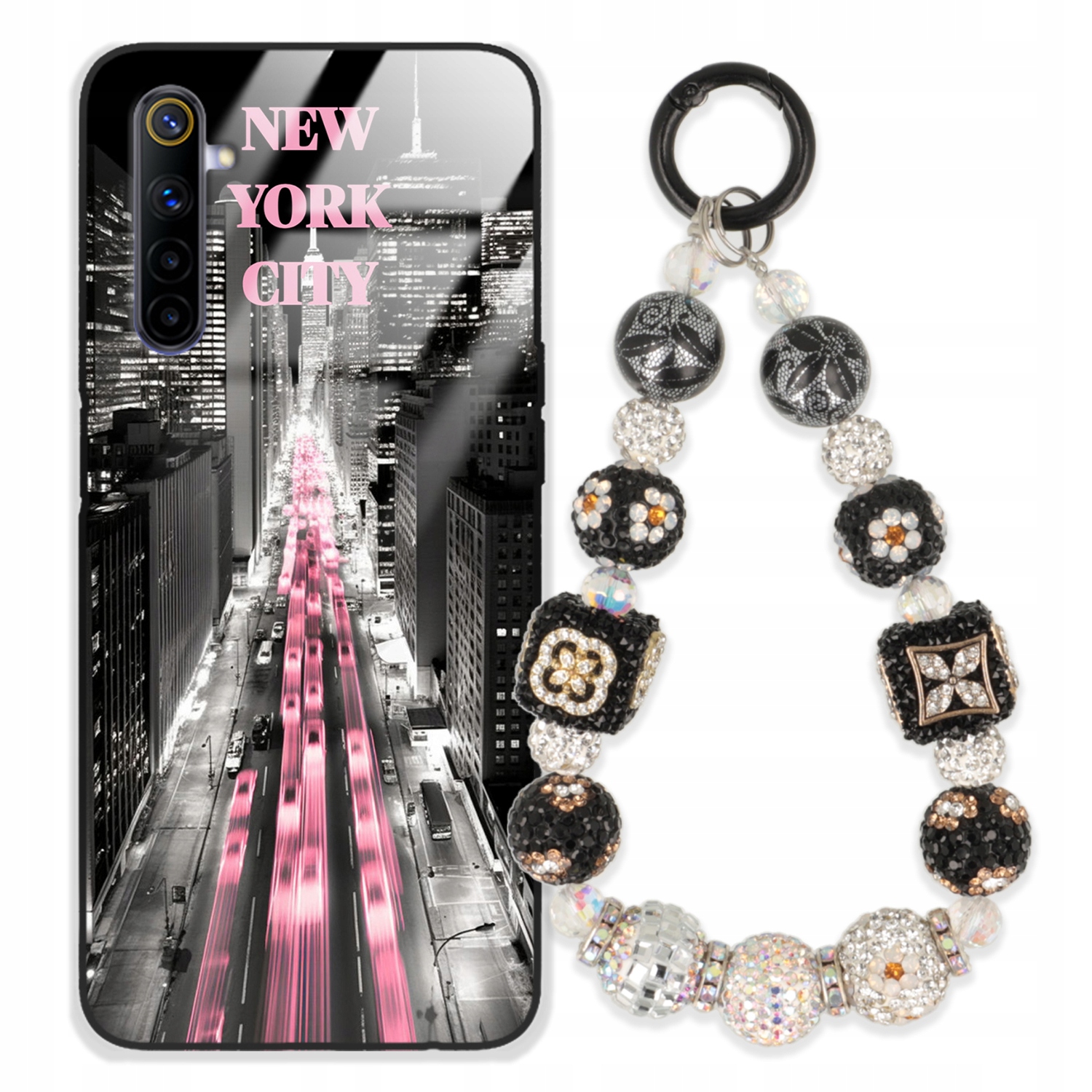 Pouzdro Pro Realme 6 Case Glass Přívěsek Na Klíče Elegantní Kryt Premium Vzory