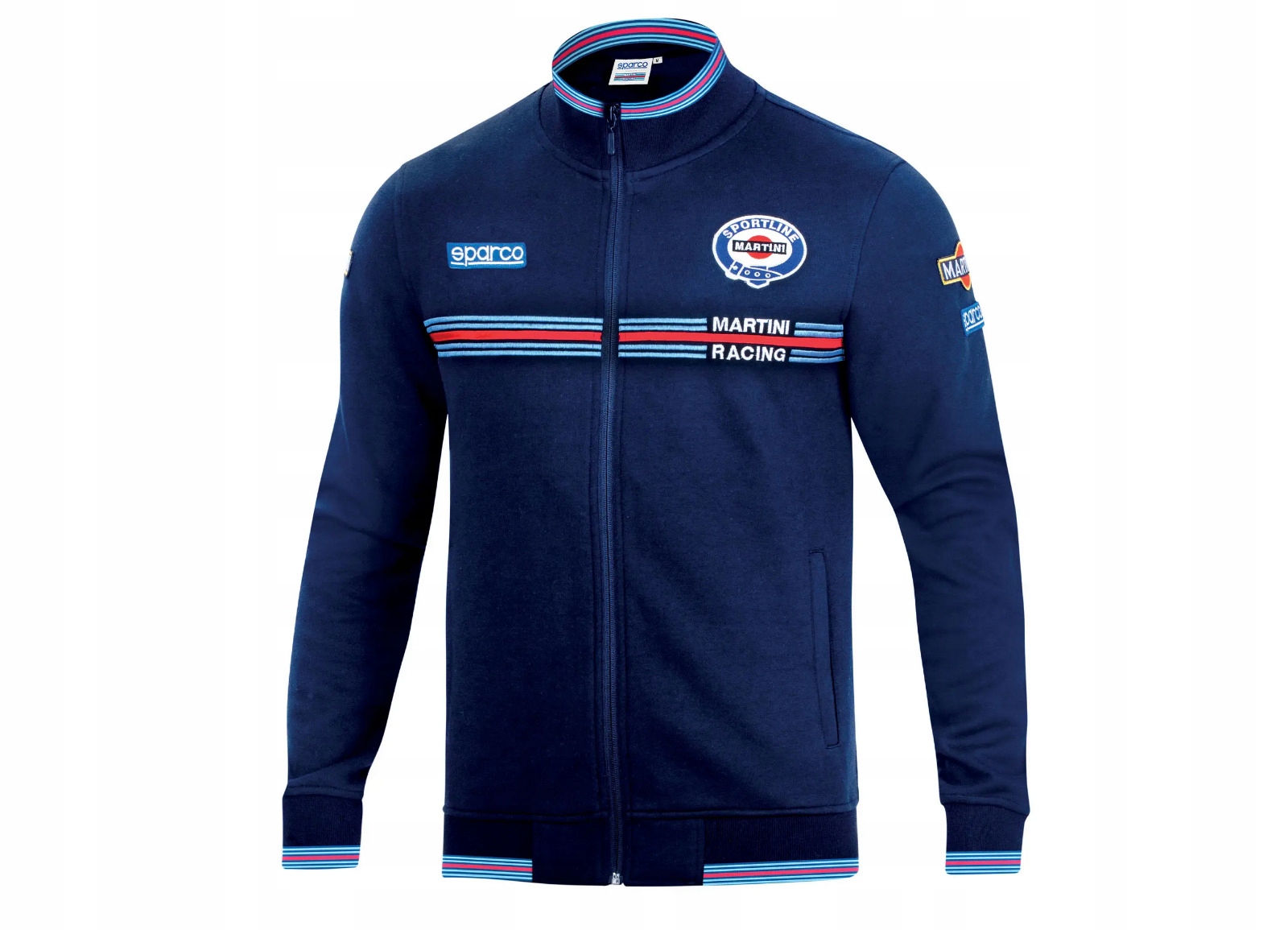Sparco mikina na zip Martini Racing, barva modrá, velikost L