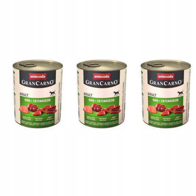 Levně Animonda Grancarno Krmivo Pro Psy Hovězí A Kachní Srdce 800 G