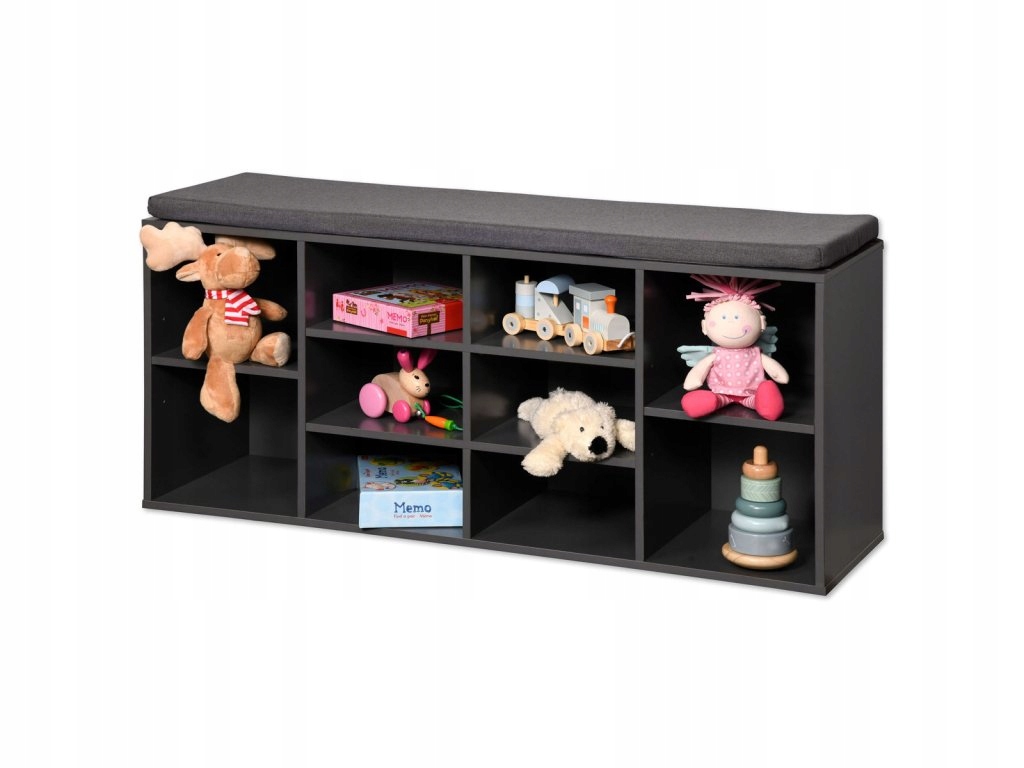 Skriňa na topánky so sedadllom, 10 poličiek, Mdf, Kesper