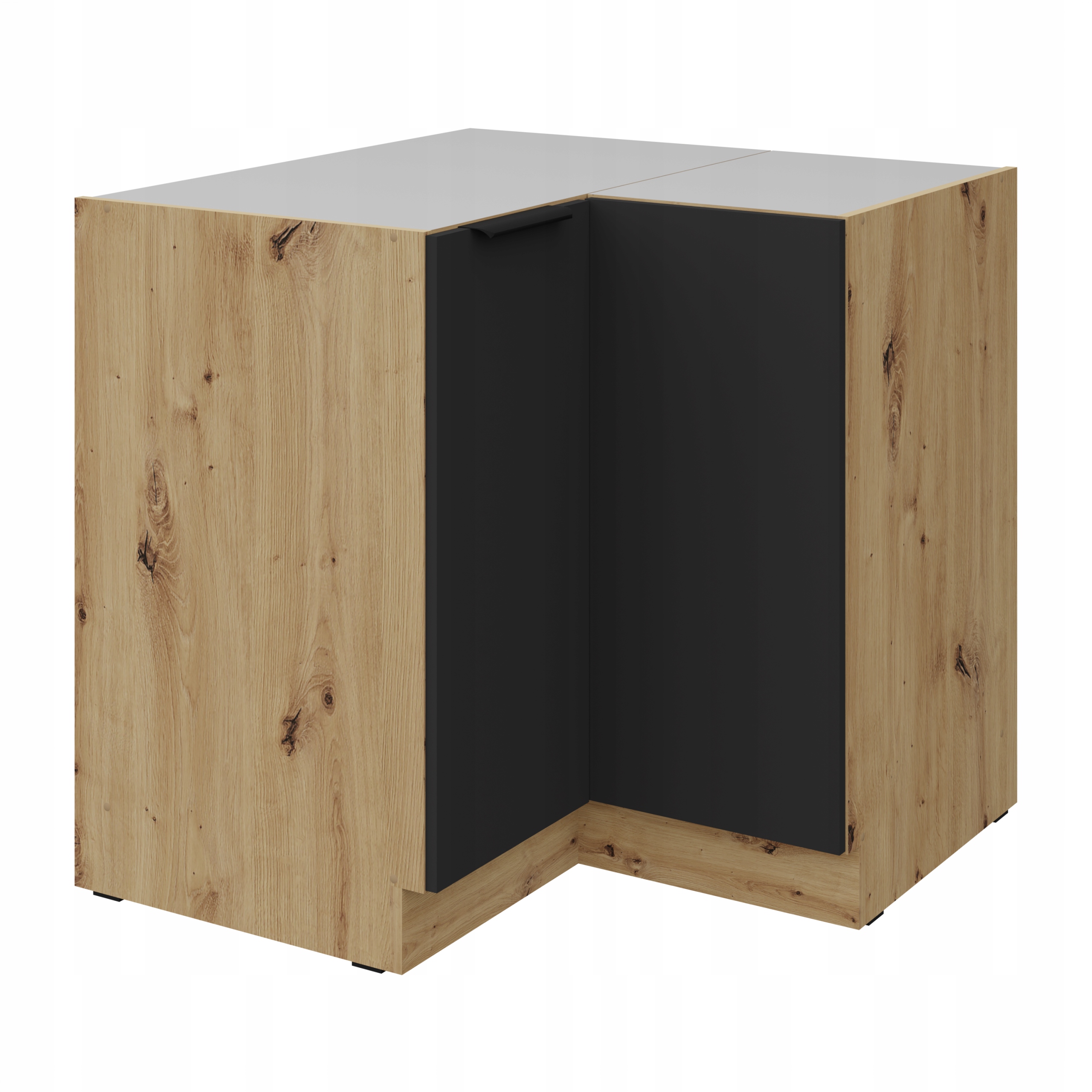 Rohová kuchyňská skříňka, Černé kuchyňské skříňky, skříňka Dub Artisan 90x90
