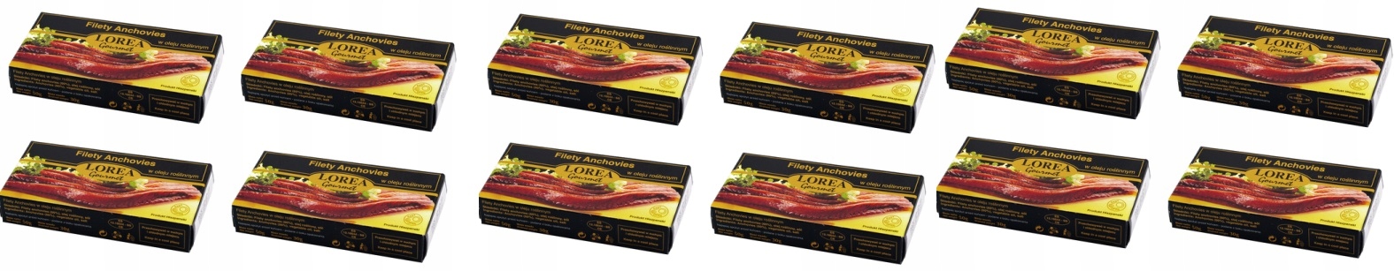 Levně 12 x 50 g Lorea filety Ančovičky v rostlinném oleji Karton
