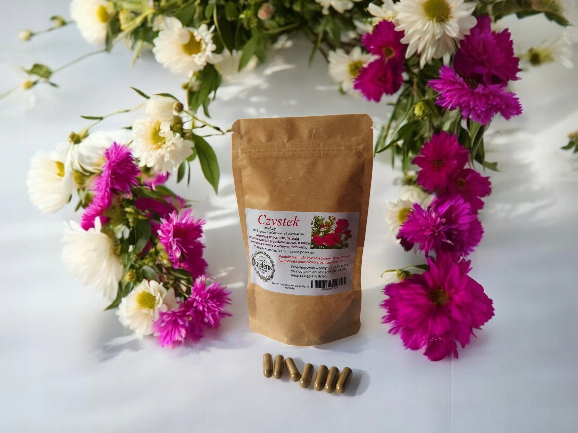 Czystek 100 kapsułek żelatynowych Przeciwzapalne, Przeciwwirusowe