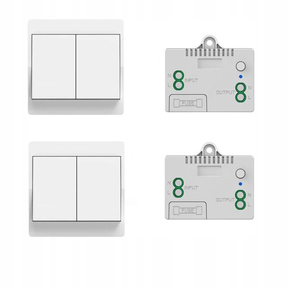 Bezbateriový bezdrátový spínač světla Vysílač 2 přijímače