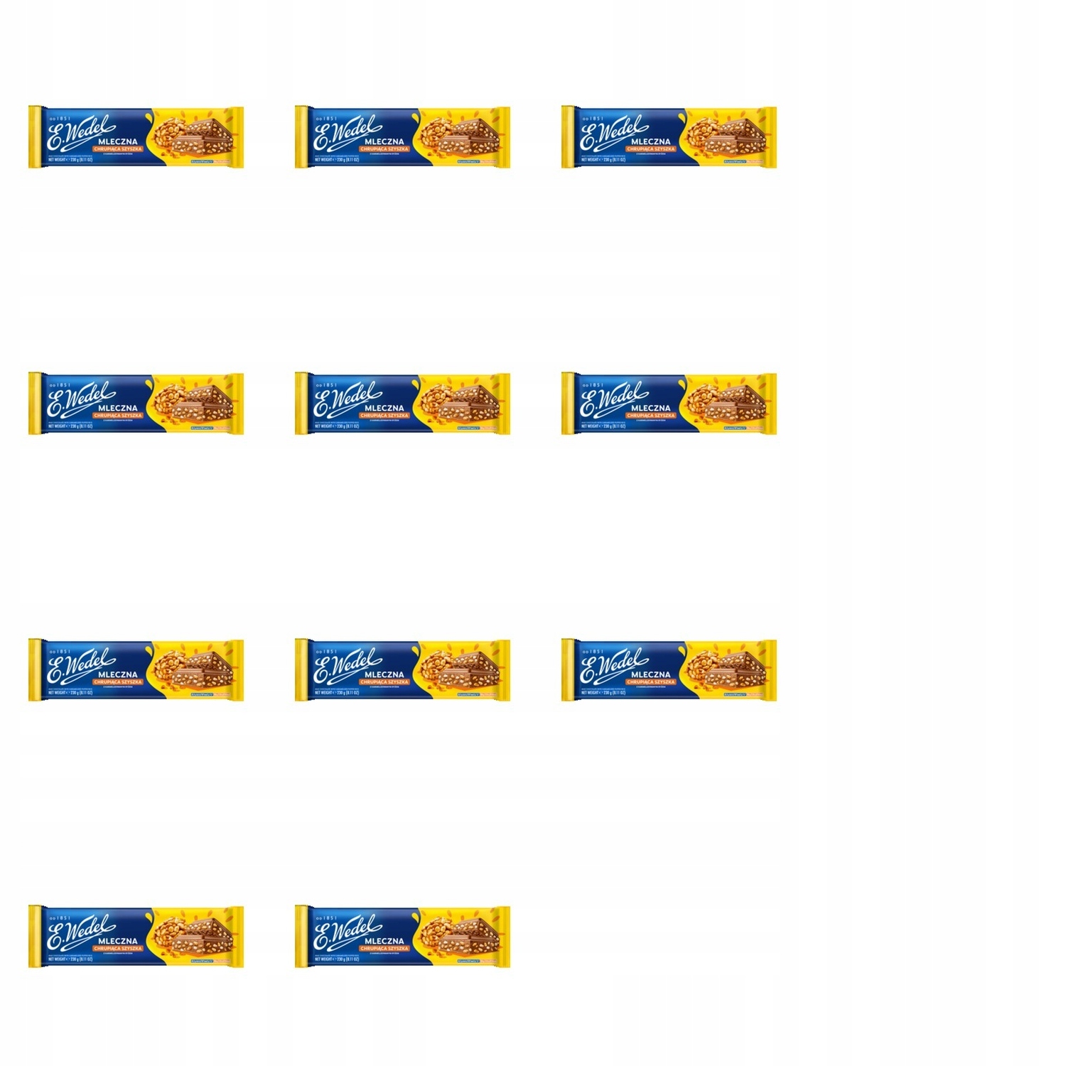 Levně 11 x 230 g E.wedel čokoláda s připravenou rýží Karton