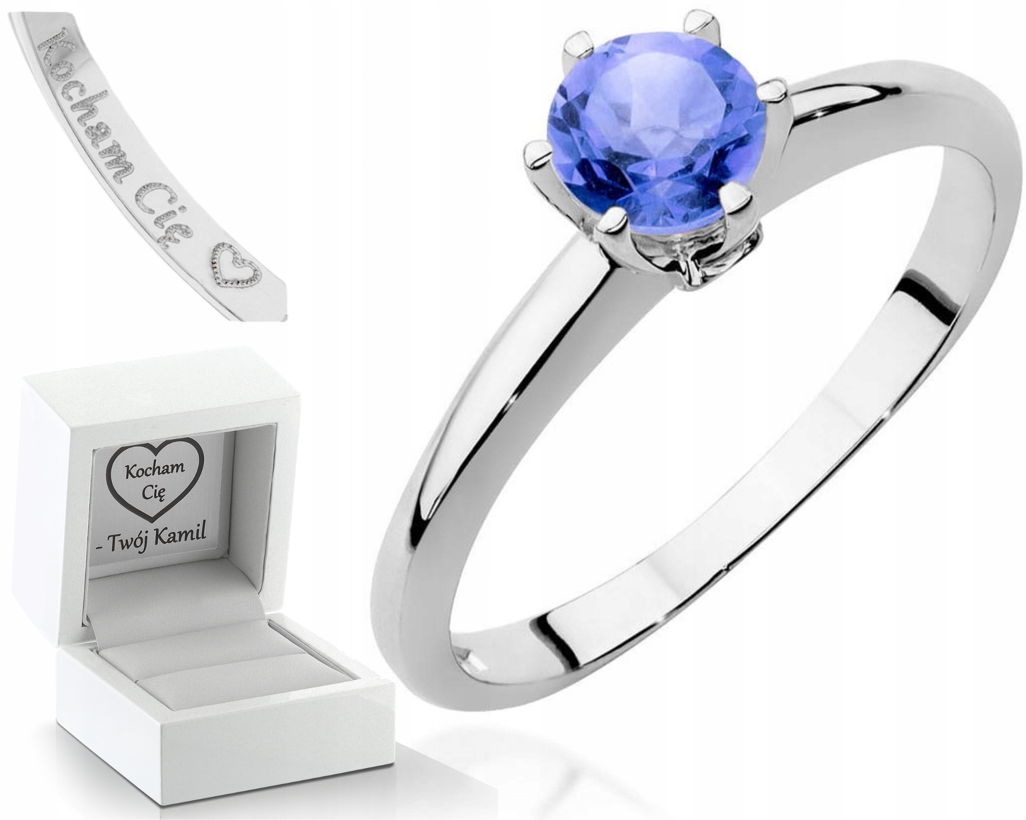 Bílý Zlatý Prstýnek S Tanzanitem A Brilianty