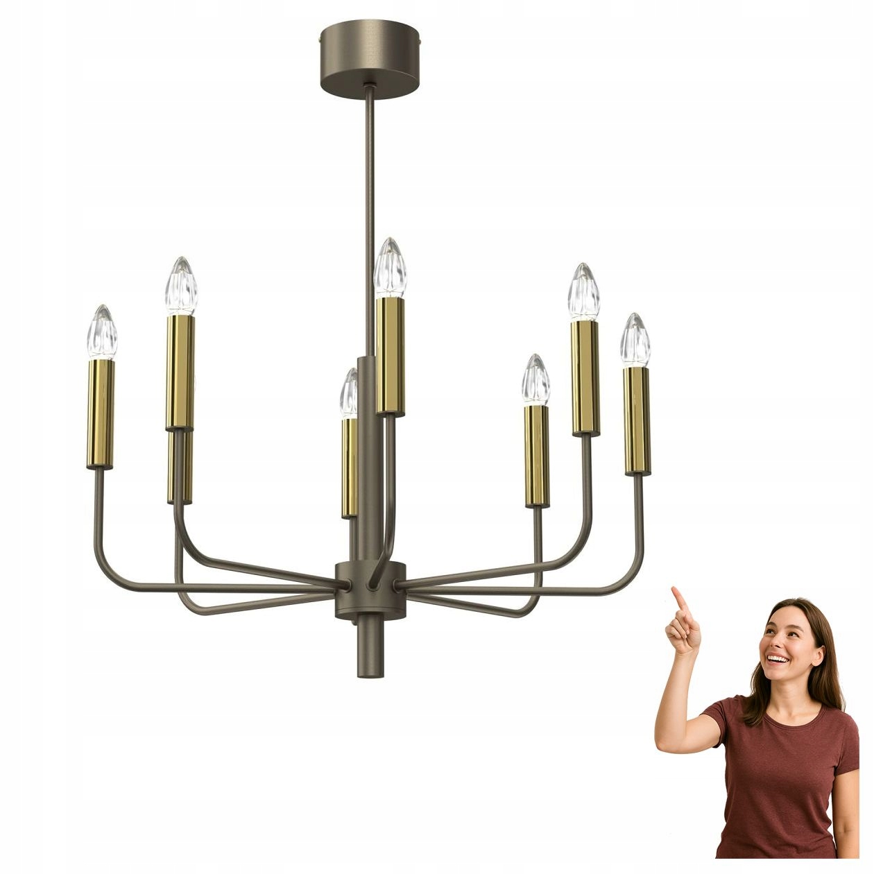 Osemramenný luster Akasya 4384 Luminex
